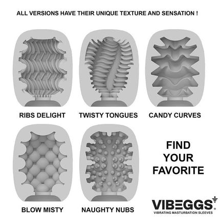 VIBEGGS - Twisty Tongues - Vibrerende Masturbatie Sleeve èn Vinger Vibrator - Wit