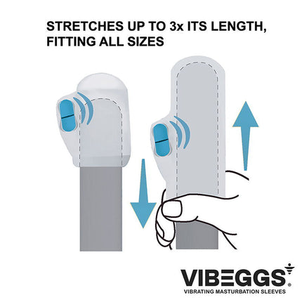 VIBEGGS - Twisty Tongues - Vibrerende Masturbatie Sleeve èn Vinger Vibrator - Wit