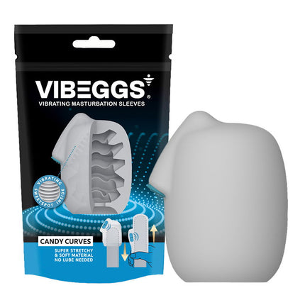 VIBEGGS - Candy Curves - Vibrating Masturbation Sleeve ánd Finger Vibrator - White