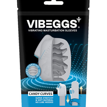 VIBEGGS - Candy Curves - Vibrating Masturbation Sleeve ánd Finger Vibrator - White