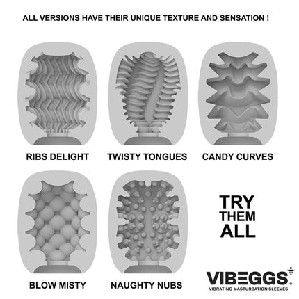VIBEGGS - Candy Curves - Vibrating Masturbation Sleeve ánd Finger Vibrator - White