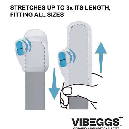 VIBEGGS - Candy Curves - Vibrating Masturbation Sleeve ánd Finger Vibrator - White