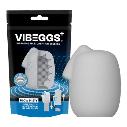 VIBEGGS - Blow Misty - Vibrating Masturbation Sleeve ánd Finger Vibrator - White