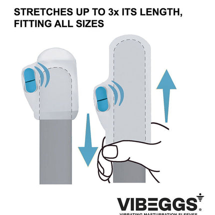 VIBEGGS - Blow Misty - Vibrating Masturbation Sleeve ánd Finger Vibrator - White