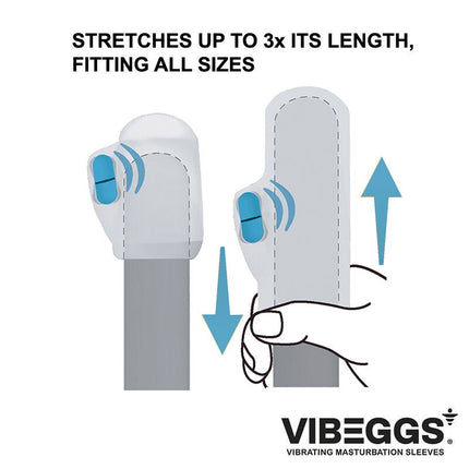 VIBEGGS - Ribs Delight - Funda Vibradora para Masturbación y Vibrador de Dedos - Blanco