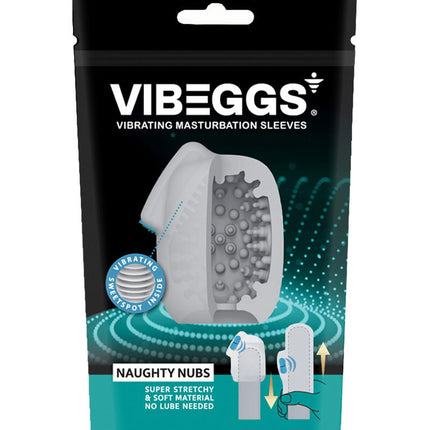 VIBEGGS - Naughty Nubs - Vibrierende Masturbationshülse und Fingervibrator - Weiß