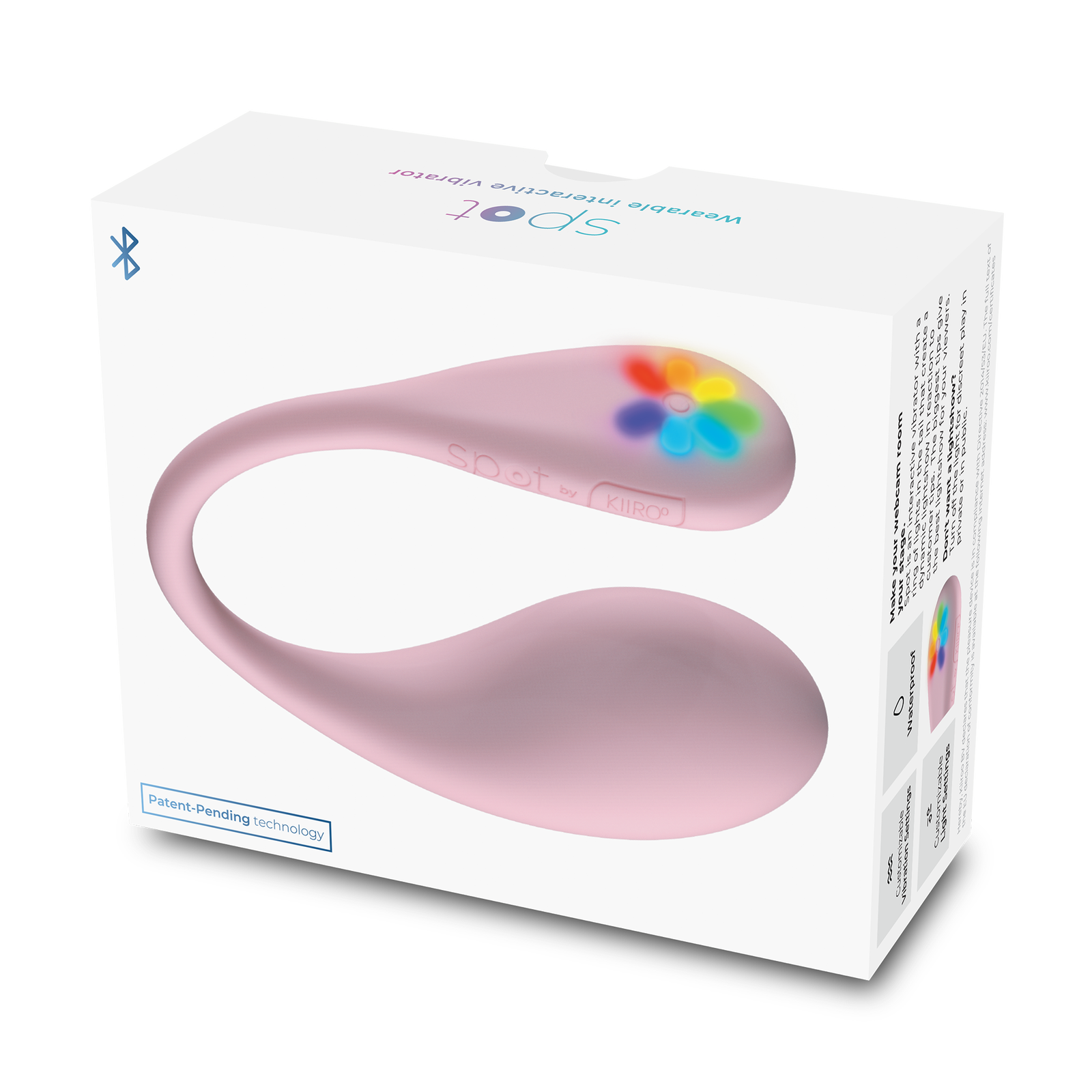 KIIROO - Spot - Draagbaar Interactief Vibrerend Eitje - Kiss Me - Roze-Erotiekvoordeel.nl