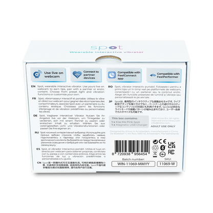 KIIROO - Spot - Draagbaar Interactief Vibrerend Eitje - Kiss Me - Roze-Erotiekvoordeel.nl