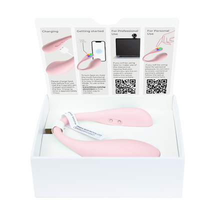 KIIROO - Spot - Draagbaar Interactief Vibrerend Eitje - Kiss Me - Roze-Erotiekvoordeel.nl