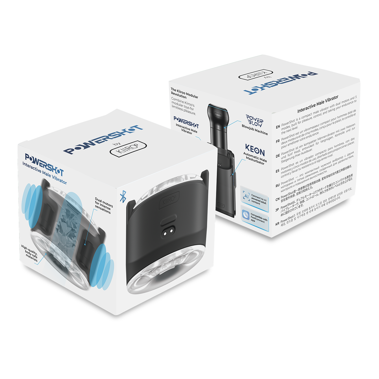 Kiiroo - Powershot - Interactieve Vibrator voor Mannen - Zwart - Ook te combineren met de Keon en/of Kiiroo Strokers-Erotiekvoordeel.nl