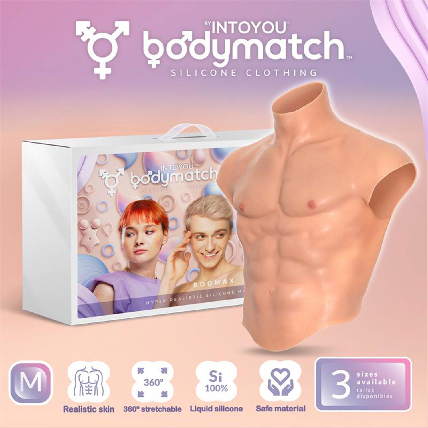 Bodymatch - Boomax - Hyperrealistisch Siliconen Mannelijk Bovenlichaam - Lichte Huidskleur-Erotiekvoordeel.nl