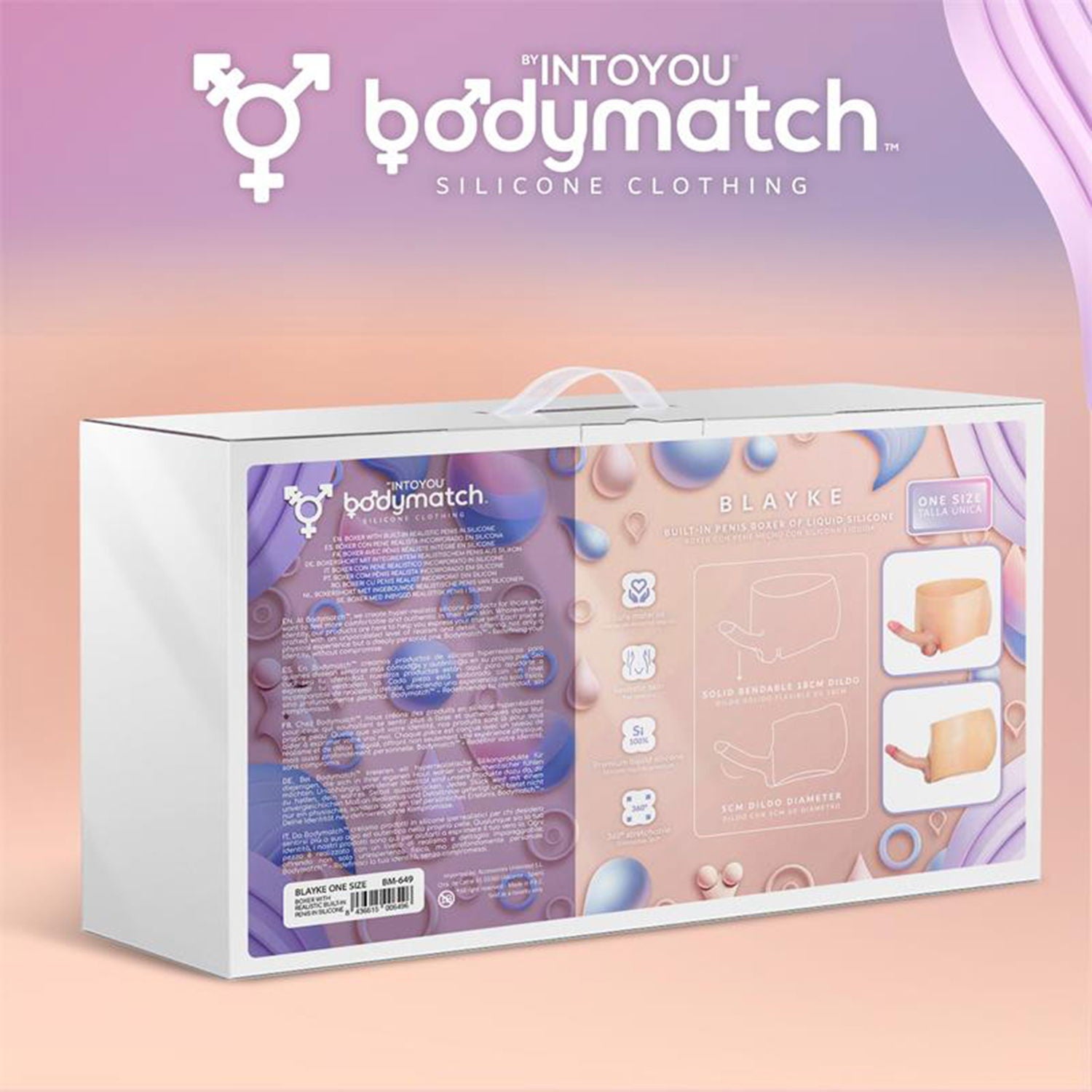 Bodymatch - Blayke - Bodysuit met Geïntegreerde Siliconen Penis - One Size - Lichte Huidskleur-Erotiekvoordeel.nl