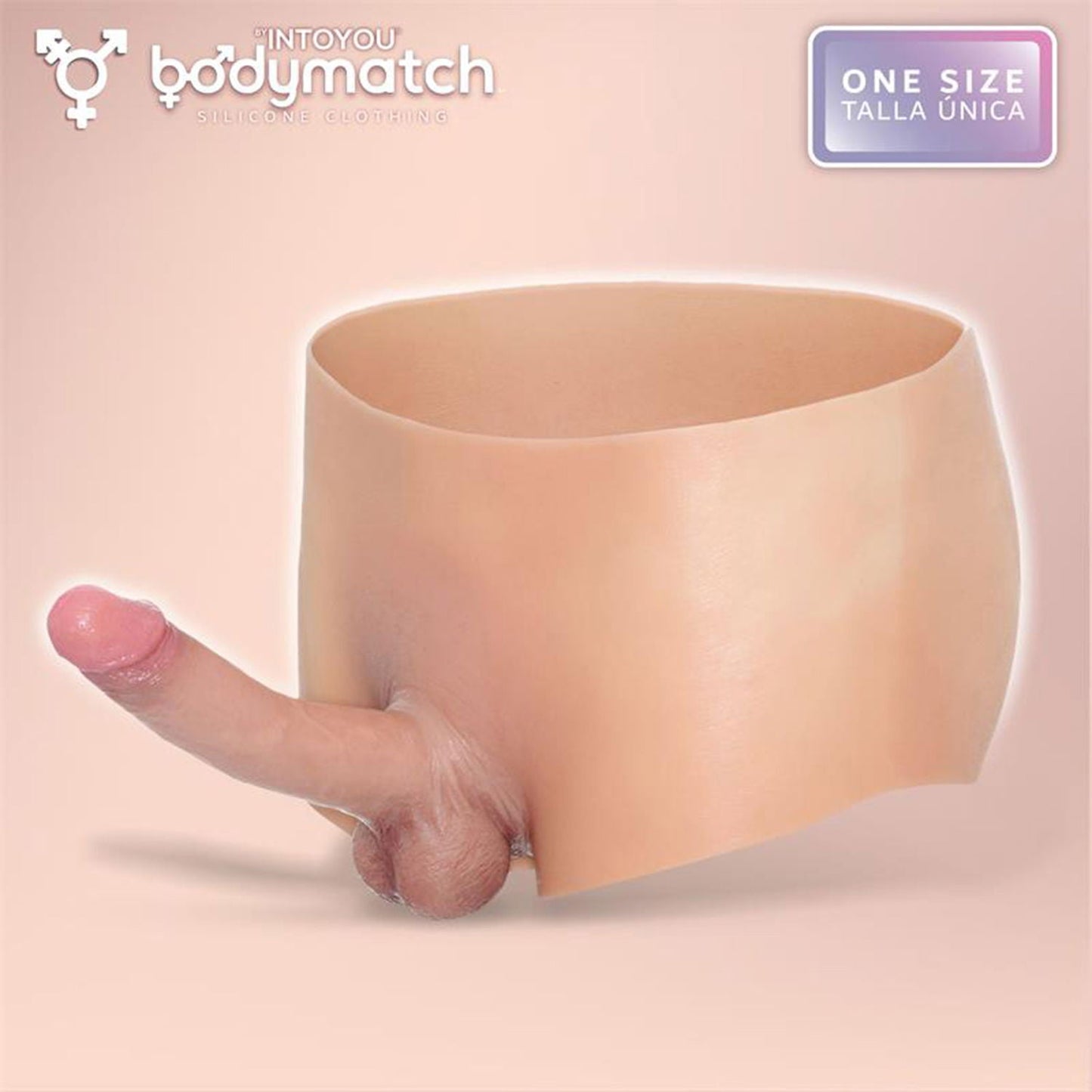 Bodymatch - Blayke - Bodysuit met Geïntegreerde Siliconen Penis - One Size - Lichte Huidskleur-Erotiekvoordeel.nl