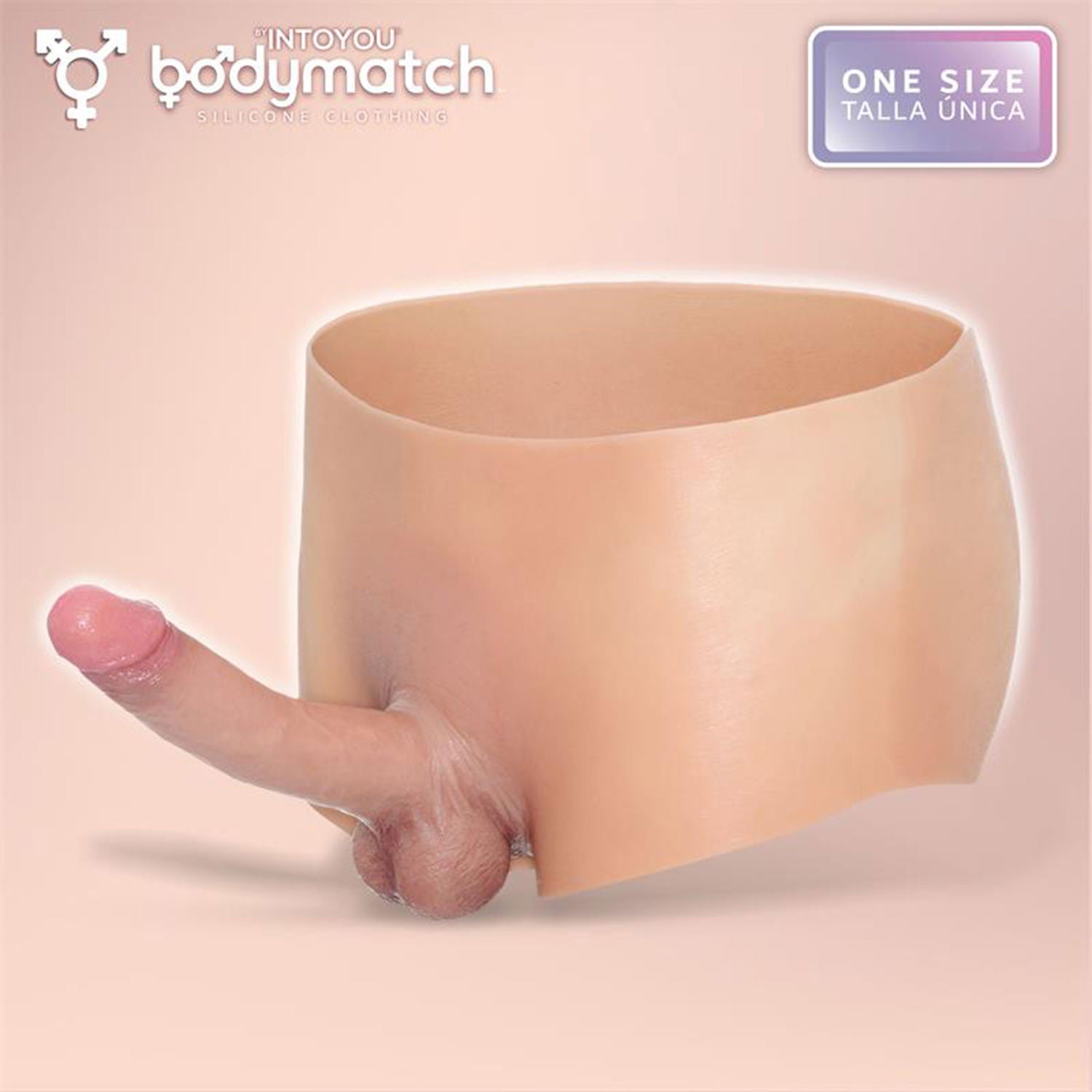 Bodymatch - Blayke - Bodysuit met Geïntegreerde Siliconen Penis - One Size - Lichte Huidskleur-Erotiekvoordeel.nl