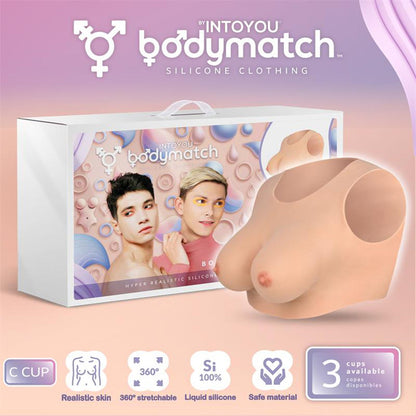 Bodymatch - Bowie - Realistische siliconen borstprothese - Lichte Huidskleur-Erotiekvoordeel.nl