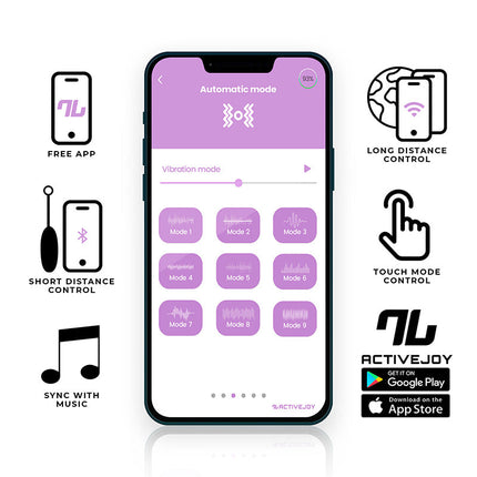 Intoyou - Œuf vibrant avec contrôle d'application - Bleu/Violet