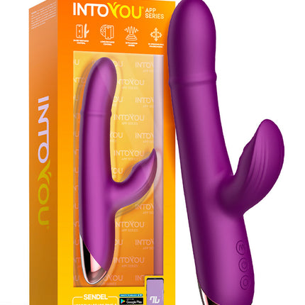 Intoyou - Sendel - Rabbit Vibrator met Bewegende Kralenring en App Control - Paars-Erotiekvoordeel.nl