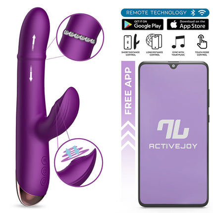 Intoyou - Sendel - Rabbit Vibrator met Bewegende Kralenring en App Control - Paars-Erotiekvoordeel.nl