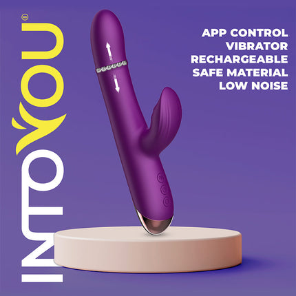 Intoyou - Sendel - Rabbit Vibrator met Bewegende Kralenring en App Control - Paars-Erotiekvoordeel.nl