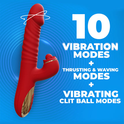 Intoyou - Ascen - Rabbit Vibrator - Stotende en Oscillerende Rabbit Vibrator met App Control - Rood-Erotiekvoordeel.nl