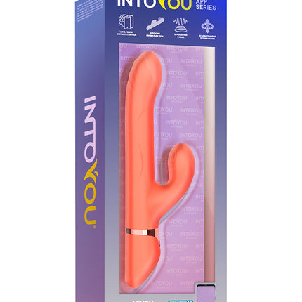 Intoyou - Mindy - Tapping Rabbit Vibrator met Klop-functie en App - Koraal Oranje-Erotiekvoordeel.nl
