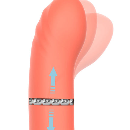 Intoyou - Mindy - Tapping Rabbit Vibrator met Klop-functie en App - Koraal Oranje-Erotiekvoordeel.nl
