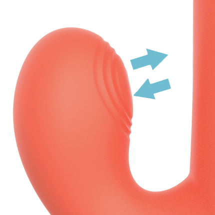 Intoyou - Mindy - Tapping Rabbit Vibrator met Klop-functie en App - Koraal Oranje-Erotiekvoordeel.nl