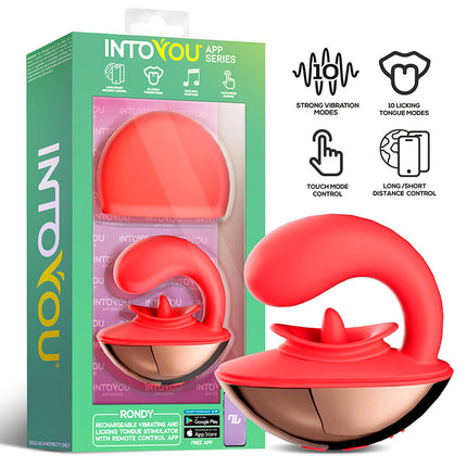 Intoyou - Rondy - Likkende Clitoris Vibrator - Met App Control - Rood-Erotiekvoordeel.nl