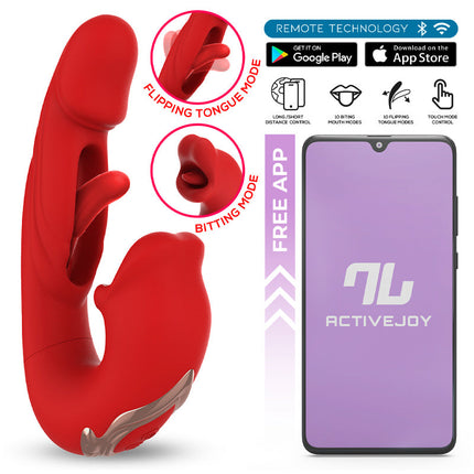 Intoyou - Mouty - Bitting & Flipping Rabbit Vibrator met App - Rood-Erotiekvoordeel.nl