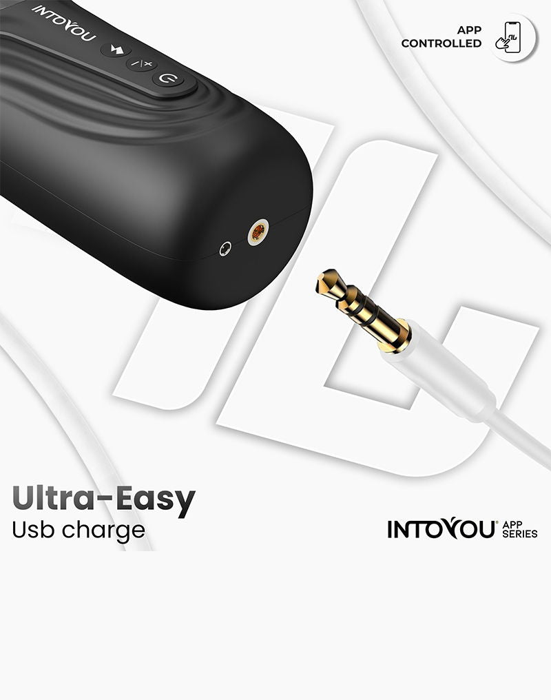 IY - Egor - App Bediende Masturbator met Trusting & Rotatie – Zwart-Erotiekvoordeel.nl