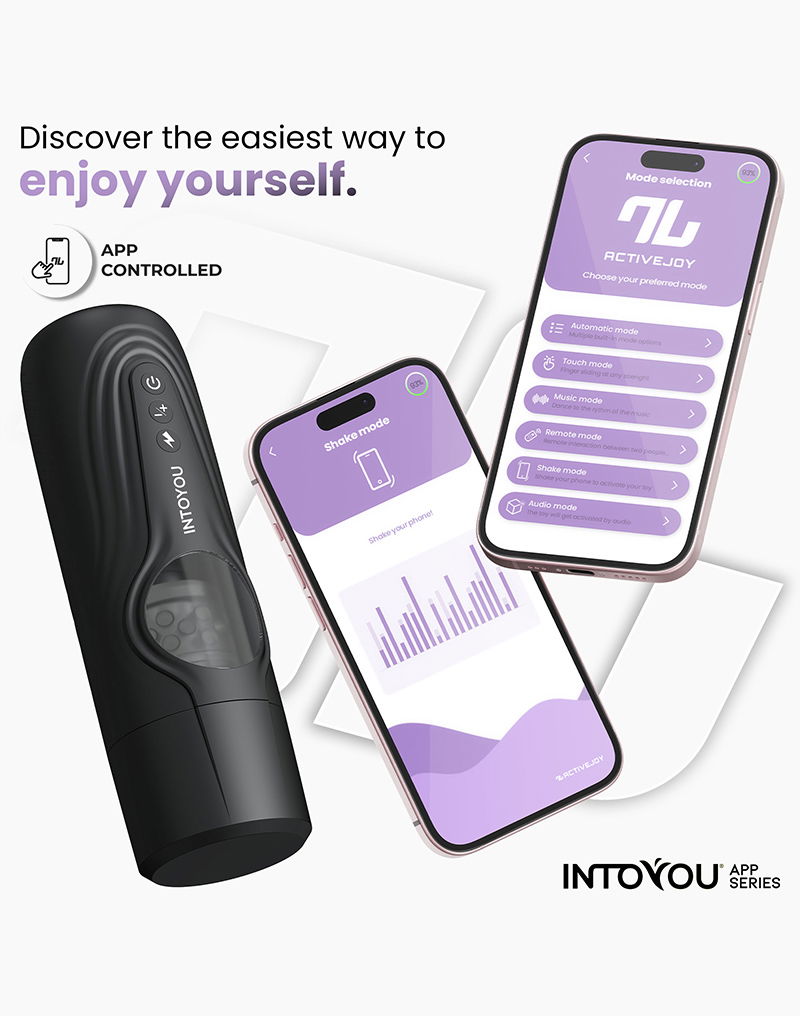 IY - Egor - App Bediende Masturbator met Trusting & Rotatie – Zwart-Erotiekvoordeel.nl