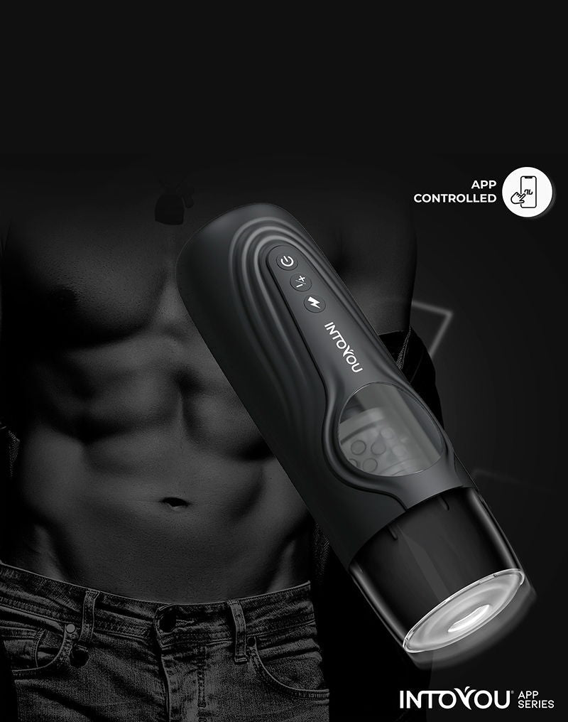 IY - Egor - App Bediende Masturbator met Trusting & Rotatie – Zwart-Erotiekvoordeel.nl