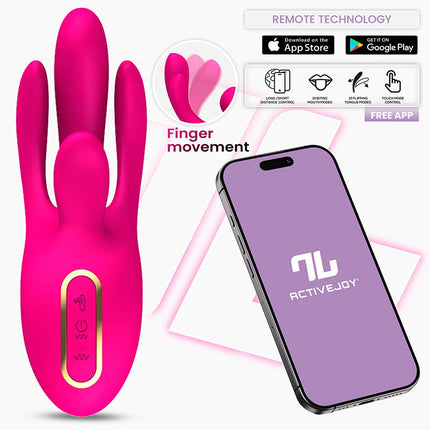 IY - Derek - Clitoris Vibrator - Bewegende Vingers - 3 motoren - App-bediening - Roze-Rimbastore.com