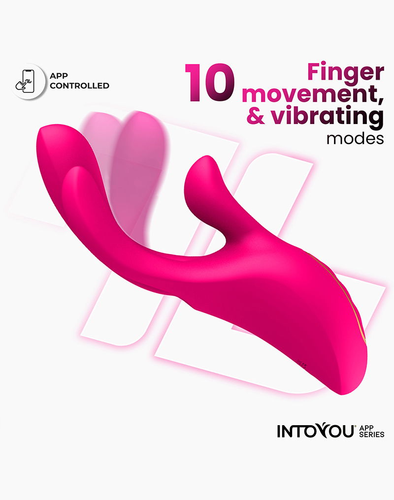 IY - Derek - Clitoris Vibrator - Bewegende Vingers - 3 motoren - App-bediening - Roze-Erotiekvoordeel.nl