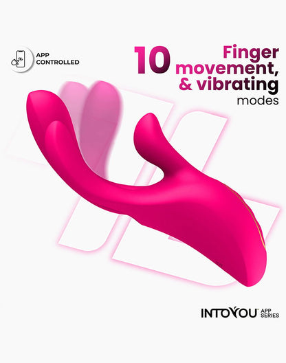IY - Derek - Clitoris Vibrator - Bewegende Vingers - 3 motoren - App-bediening - Roze-Erotiekvoordeel.nl