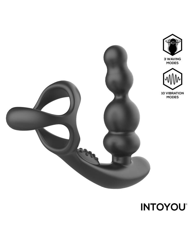 IY Klark - Plug Anal rotatif et Vibrant avec télécommande - Noir