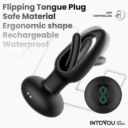 IY Zack - Anale plug met bewegende tong - Met App Control - Zwart-Erotiekvoordeel.nl