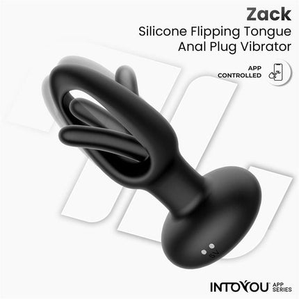 IY Zack - Anale plug met bewegende tong - Met App Control - Zwart-Erotiekvoordeel.nl