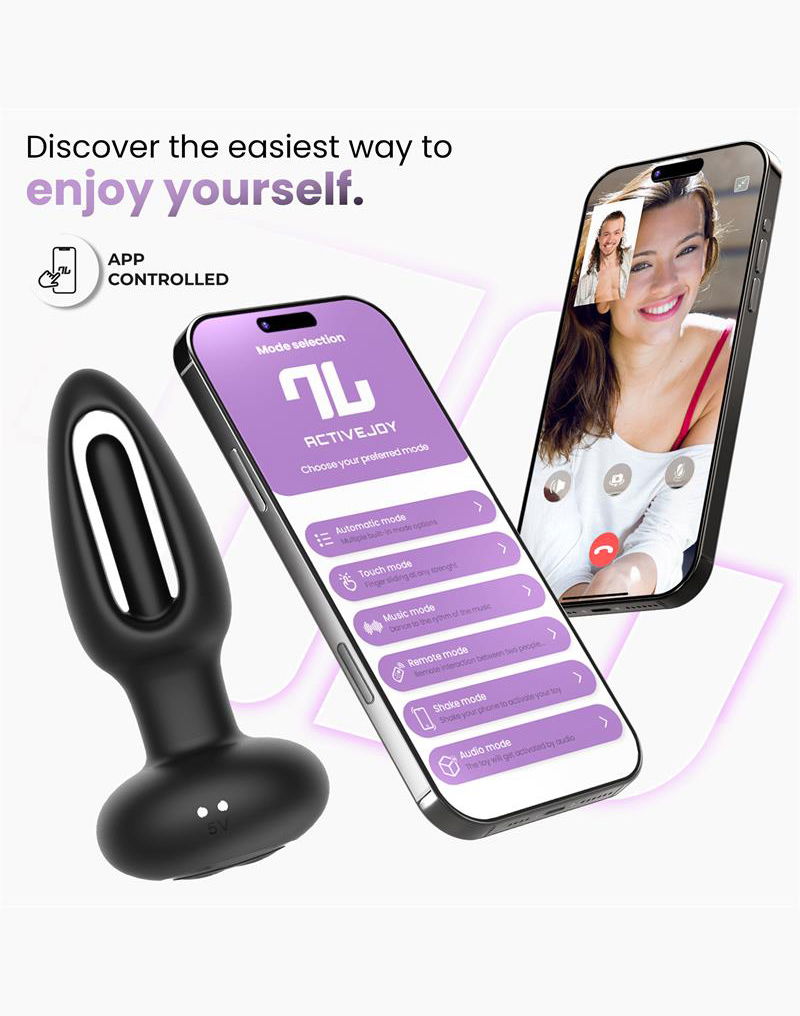 IY Zack - Anale plug met bewegende tong - Met App Control - Zwart-Erotiekvoordeel.nl