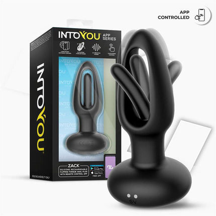 IY Zack - Anale plug met bewegende tong - Met App Control - Zwart-Erotiekvoordeel.nl