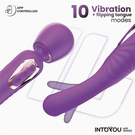 IY Salma - Wand Vibrator met draaiende tong - App-Controlled - Paars-Erotiekvoordeel.nl