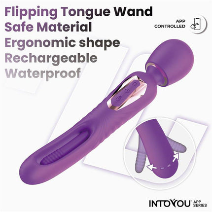 IY Salma - Wand Vibrator met draaiende tong - App-Controlled - Paars-Erotiekvoordeel.nl