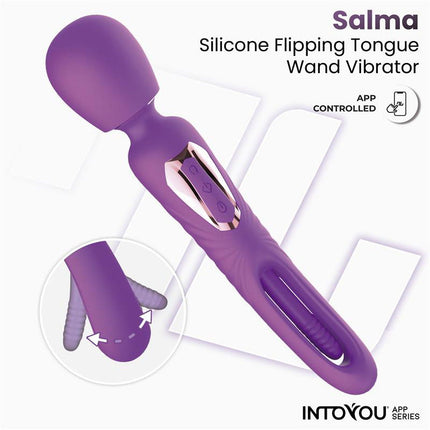 IY Salma - Wand Vibrator met draaiende tong - App-Controlled - Paars-Erotiekvoordeel.nl