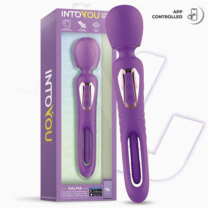IY Salma - Wand Vibrator met draaiende tong - App-Controlled - Paars-Erotiekvoordeel.nl