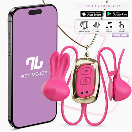 IY Tickly - Vibrerende Tepelklemmen met ketting - App Control - Roze-Erotiekvoordeel.nl