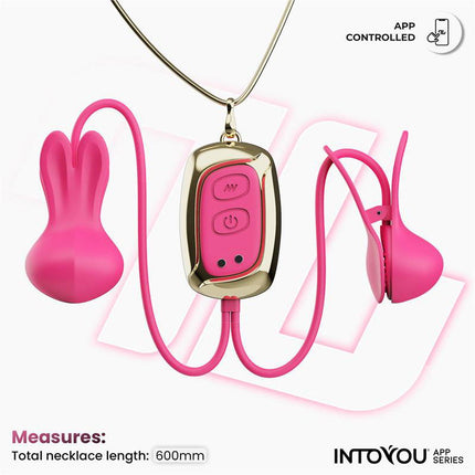 IY Tickly - Vibrerende Tepelklemmen met ketting - App Control - Roze-Erotiekvoordeel.nl