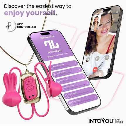 IY Tickly - Vibrerende Tepelklemmen met ketting - App Control - Roze-Erotiekvoordeel.nl