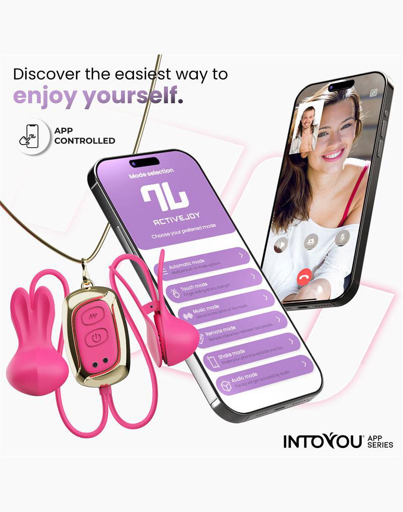IY Tickly - Vibrerende Tepelklemmen met ketting - App Control - Roze-Erotiekvoordeel.nl