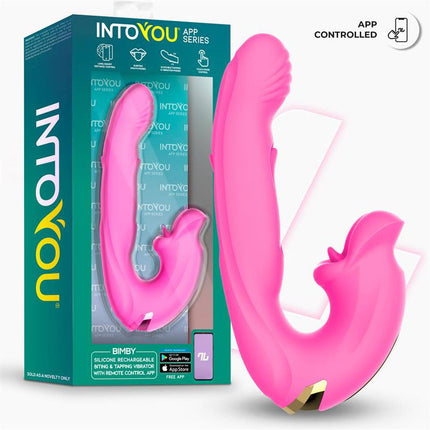 IY - Bimby - Knabbelende en Dubbel Tapping Vibrator - App Control - Roze-Erotiekvoordeel.nl