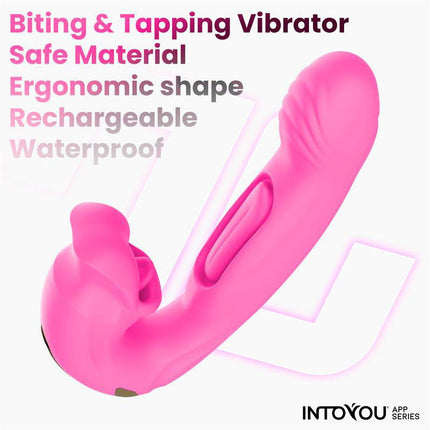 IY - Bimby - Knabbelende en Dubbel Tapping Vibrator - App Control - Roze-Erotiekvoordeel.nl